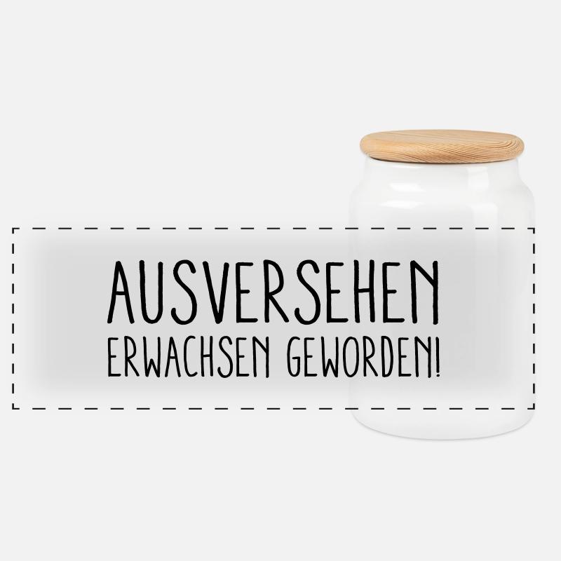 Erwachsen geworden - Panorama Keksdose mit Holzdeckel - Weiß