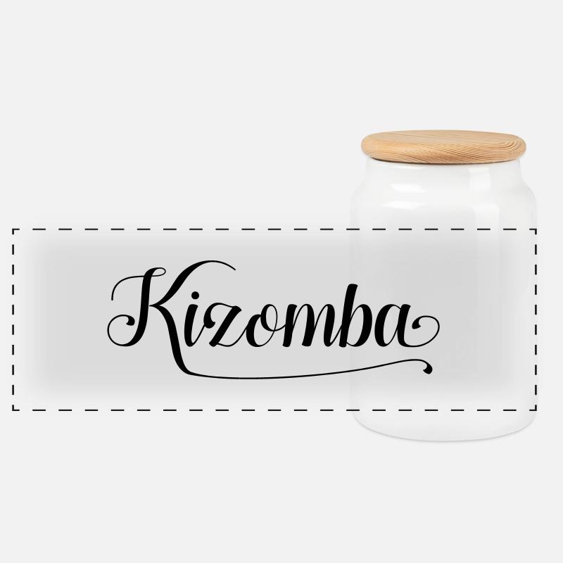 Kizomba Schrift 1a - Panorama Keksdose mit Holzdeckel - Weiß
