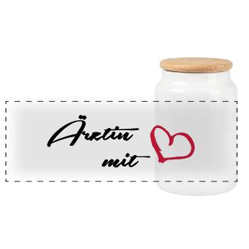 médecin - Boîte à biscuits avec couvercle en bois - blanc - Devant