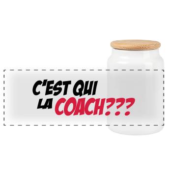 LA COACH - Boîte à biscuits avec couvercle en bois - blanc - Devant