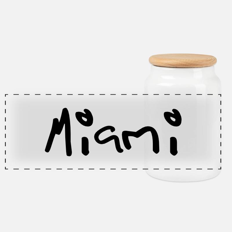 miami - Panorama Keksdose mit Holzdeckel - Weiß