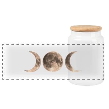 Wicca Mond - triple moon - Goddess symbol - Panorama Keksdose mit Holzdeckel - Weiß - Vorne