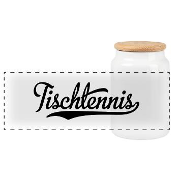 tischtennis - Panorama Keksdose mit Holzdeckel - Weiß - Vorne