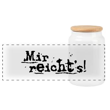 I've had enough! - Panoramic Cookie Jar with Wooden Lid - white - Front