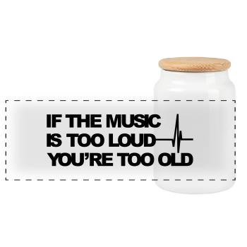If the music is too loud - Boîte à biscuits avec couvercle en bois - blanc - Devant