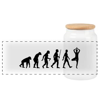 Evolution Yoga - Panorama Keksdose mit Holzdeckel - Weiß - Vorne