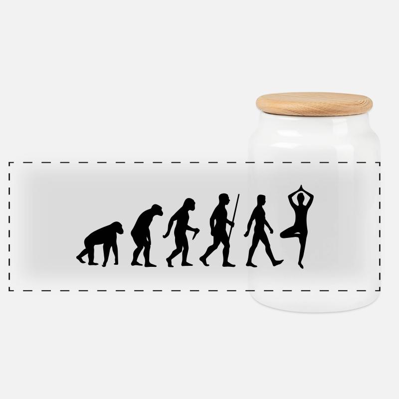 Evolution Yoga - Panorama Keksdose mit Holzdeckel - Weiß