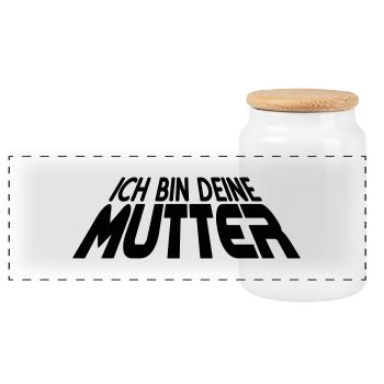 Ich bin deine MUTTER 3D 1c - Boîte à biscuits avec couvercle en bois - blanc - Devant