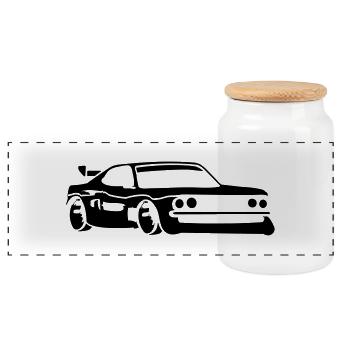 Voiture de sport de course de voiture tuning voitu - Boîte à biscuits avec couvercle en bois - blanc - Devant