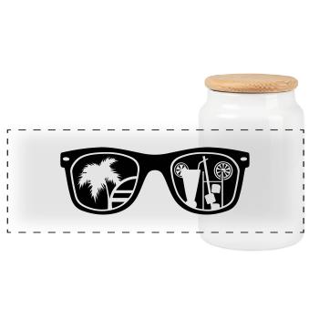 glasses_summer_1_f1 - Panorama Keksdose mit Holzdeckel - Weiß - Vorne