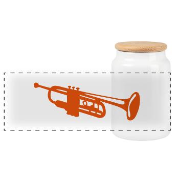 trompette instrument musique 1903152 - Boîte à biscuits avec couvercle en bois - blanc - Devant
