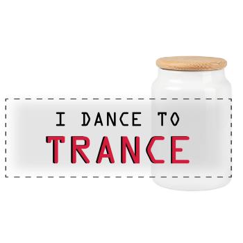Trance - Panoramic Cookie Jar with Wooden Lid - white - Front