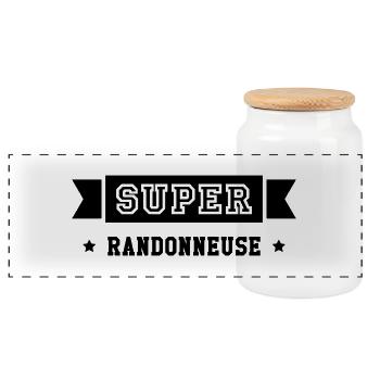 Randonnée / Randonneur / Randonneuse / Alpinisme - Boîte à biscuits avec couvercle en bois - blanc - Devant