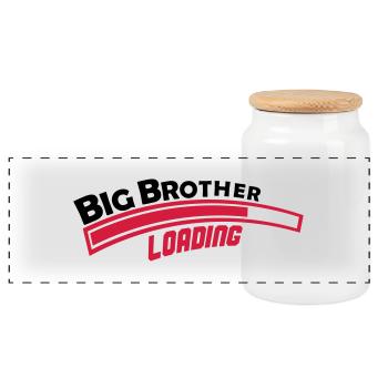 big_brother_loading_002 - Panoramic Cookie Jar with Wooden Lid - white - Front