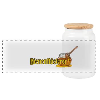 Bienenflüsterer // Illustration - Panorama Keksdose mit Holzdeckel - Weiß - Vorne