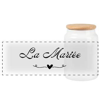 The Bride Heart - Panoramic Cookie Jar with Wooden Lid - white - Front