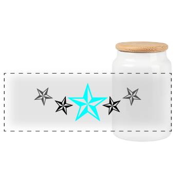 Conception d’étoiles - Boîte à biscuits avec couvercle en bois - blanc - Devant