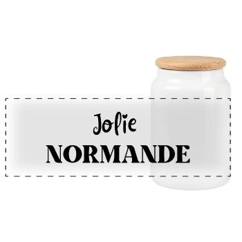 Jolie normande - Boîte à biscuits avec couvercle en bois - blanc - Devant