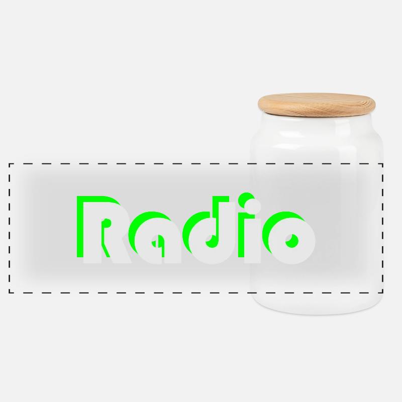 Radio - Panorama Keksdose mit Holzdeckel - Weiß