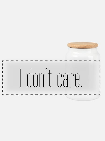 I dont care - Panorama Keksdose mit Holzdeckel - Weiß