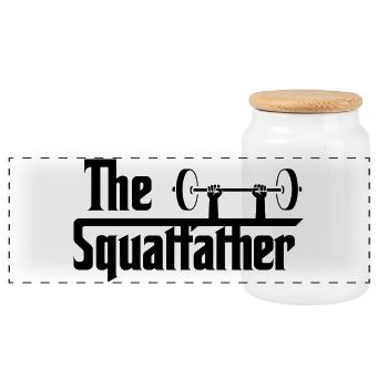 The Squatfather schwarz - Panorama Keksdose mit Holzdeckel - Weiß - Vorne