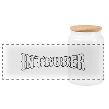 intruder hacker eindringling clan sticker computer - Panorama Keksdose mit Holzdeckel - Weiß - Vorne