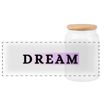  Dream en violet pastelle - Boîte à biscuits avec couvercle en bois - blanc - Devant