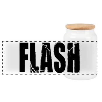 FLASH CLAIM with flash - Panoramic Cookie Jar with Wooden Lid - white - Front