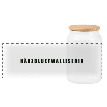 Härzbluetvaliserin Valais - Panoramic Cookie Jar with Wooden Lid - white - Front