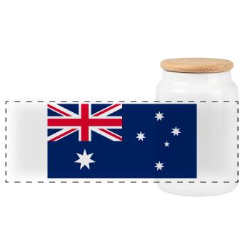 Australie - Boîte à biscuits avec couvercle en bois - blanc - Devant
