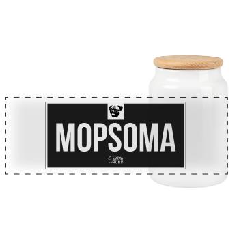 Mopsoma - Panorama Keksdose mit Holzdeckel - Weiß - Vorne