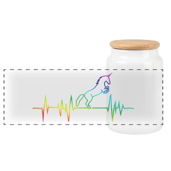 unicorn einhorn glitzer Geburtstag birth geschenk - Panorama Keksdose mit Holzdeckel - Weiß - Vorne