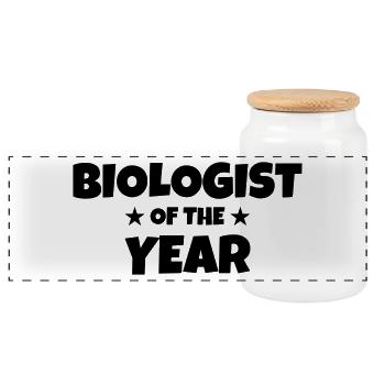 biologie / biologiste / sciences / nature - Boîte à biscuits avec couvercle en bois - blanc - Devant