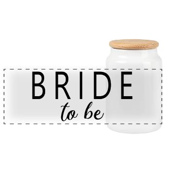 Bride To Be - Brautdusche Junggesellinnenabschied - Panorama Keksdose mit Holzdeckel - Weiß - Vorne