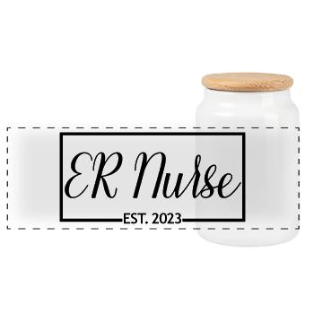 2023 Graduate Nursing Student Geschenk - Panorama Keksdose mit Holzdeckel - Weiß - Vorne
