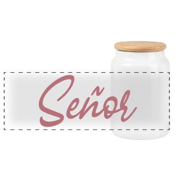 Señor Engagement Groom To Be Wedding Party - Panoramic Cookie Jar with Wooden Lid - white - Front