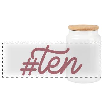 10th Birthday Gift, 10 Years Old, For Boys & Girls - Panoramic Cookie Jar with Wooden Lid - white - Front