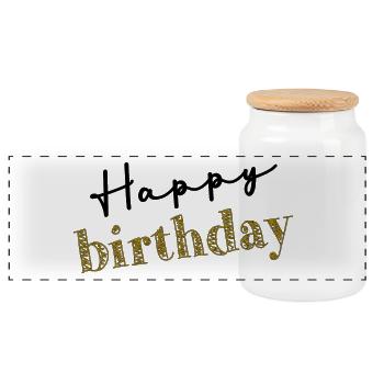 ALLES GUTE ZUM GEBURTSTAG!. ALLES GUTE ZUM GEBURTSTAG!. JAHRESTAG. - Panorama Keksdose mit Holzdeckel - Weiß - Vorne