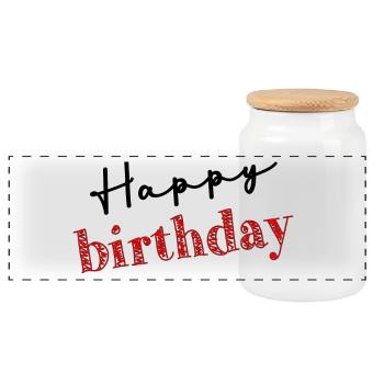 ALLES GUTE ZUM GEBURTSTAG. ALLES GUTE ZUM GEBURTSTAG. JAHRESTAG. - Panorama Keksdose mit Holzdeckel - Weiß - Vorne