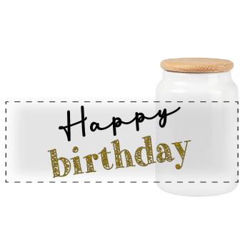 ALLES GUTE ZUM GEBURTSTAG!. ALLES GUTE ZUM GEBURTSTAG!. JAHRESTAG. - Panorama Keksdose mit Holzdeckel - Weiß - Vorne