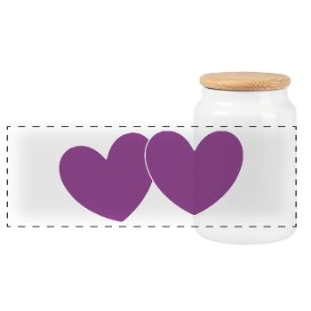 Valentinstag Herz violett Paare - Panorama Keksdose mit Holzdeckel - Weiß - Vorne