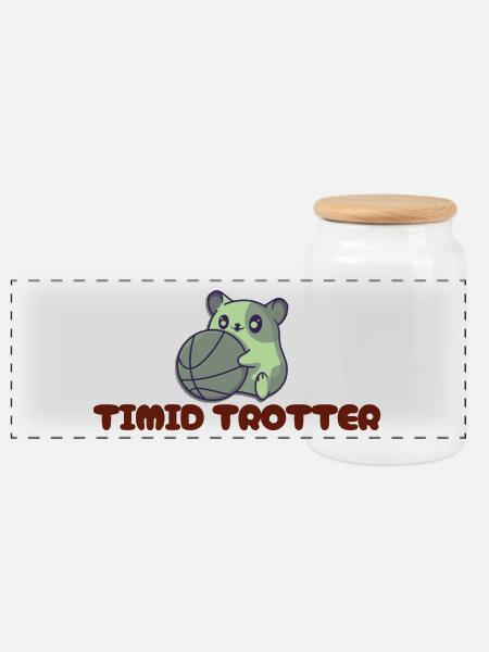Schüchterne Trotter-Opossum-Slogans - Panorama Keksdose mit Holzdeckel - Weiß
