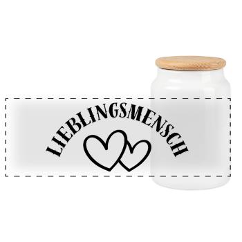 Lieblingsmensch für Sie und Ihn - Panorama Keksdose mit Holzdeckel - Weiß - Vorne