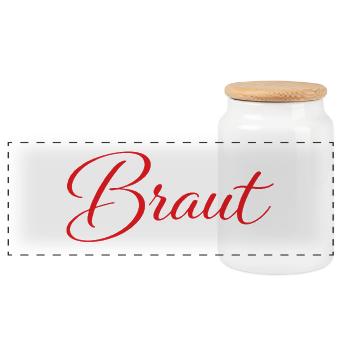 Braut - Panorama Keksdose mit Holzdeckel - Weiß - Vorne