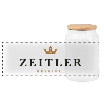 Logo de la famille Zeitler Original - Boîte à biscuits avec couvercle en bois - blanc - Devant