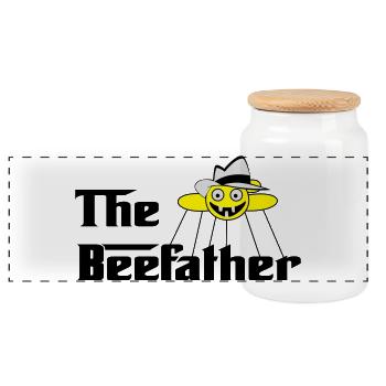 The Beefather - Panoramic Cookie Jar with Wooden Lid - white - Front