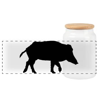 Wild boar - Boîte à biscuits avec couvercle en bois - blanc - Devant