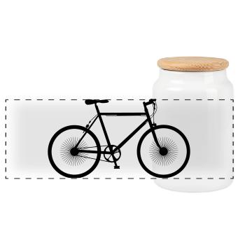 Fahrrad - Bike - Logo - Panorama Keksdose mit Holzdeckel - Weiß - Vorne