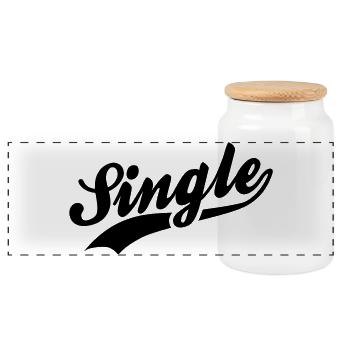 Single - Panoramic Cookie Jar with Wooden Lid - white - Front