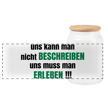Friendship - Panoramic Cookie Jar with Wooden Lid - white - Front